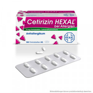 Produktbild von CETIRIZIN HEXAL Filmtabletten bei Allergien