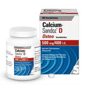 Produktbild von CALCIUM SANDOZ D Osteo 500 mg/400 I.E. Kautabl.