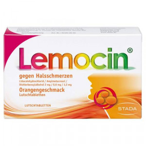 Produktbild von LEMOCIN gegen Halsschmerzen Orangengeschmack Lut.