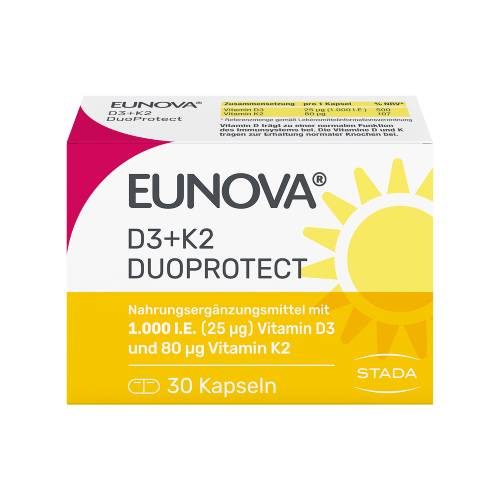 EUNOVA DuoProtect D3+K2 1000 I.E./80 μg Kapseln